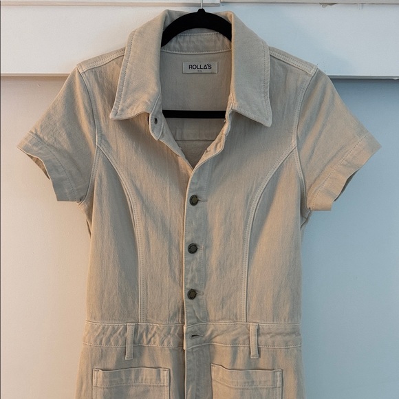 NWOT ROLLA’S Sailor Wide Leg Cream Off White Jumpsuit - AUS size 10 (medium) - Picture 2 of 6